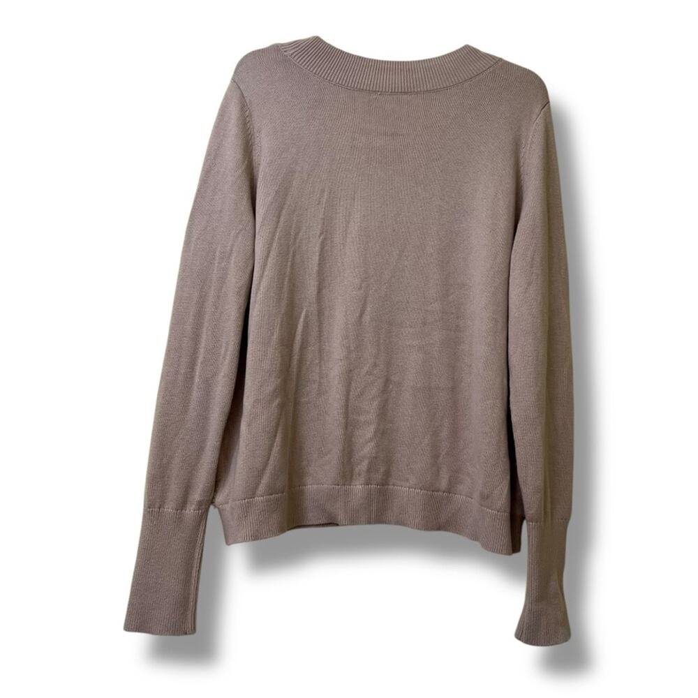 Stella & Dot mauve v-neck fuzzy knit sweater - Picture 6 of 7